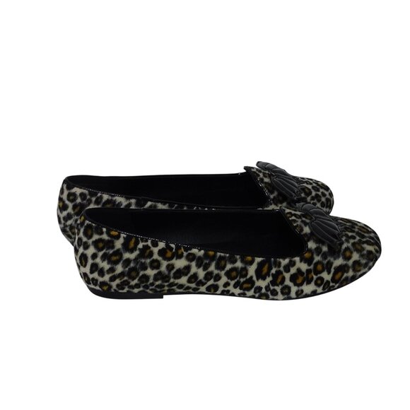 Leopard Print Flats with Bat Detail - Picture 2 of 8